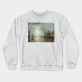 Keelmen Heaving in Coals by Moonlight by J.M.W. Turner Crewneck Sweatshirt